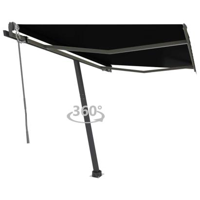 Copertină autonomă retractabilă automat, antracit, 350x250 cm GartenMobel Dekor