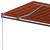 Copertină autonomă retractabilă automat, oranj&maro 350x250 cm GartenMobel Dekor