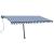 Copertină autonomă retractabilă manual albastru/alb 400x300 cm GartenMobel Dekor