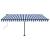 Copertină autonomă retractabilă manual albastru/alb 400x300 cm GartenMobel Dekor
