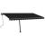 Copertină retractabilă manual cu LED, antracit, 400x300 cm GartenMobel Dekor