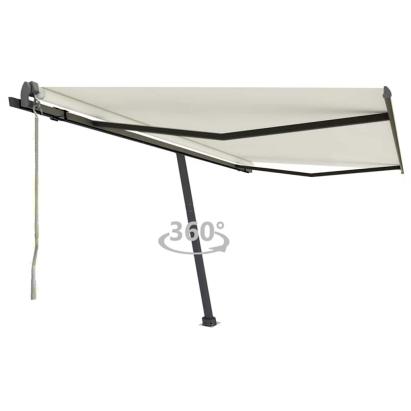 Copertină autonomă retractabilă automat, crem, 400x300 cm GartenMobel Dekor