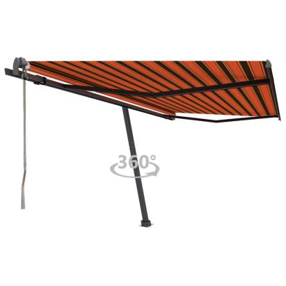 Copertină autonomă retractabilă automat oranj&maro 400x300 cm GartenMobel Dekor
