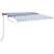 Copertină autonomă retractabilă manual albastru&alb 450x300 cm GartenMobel Dekor