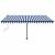 Copertină autonomă retractabilă manual albastru&alb 450x300 cm GartenMobel Dekor