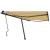 Copertină autonomă retractabilă manual, galben/alb, 450x300 cm GartenMobel Dekor