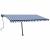 Copertină retractabilă manual cu LED, albastru&alb, 450x300 cm GartenMobel Dekor