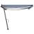 Copertină retractabilă manual cu LED, albastru&alb, 450x300 cm GartenMobel Dekor