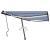Copertină retractabilă manual cu LED, albastru&alb, 450x300 cm GartenMobel Dekor