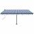 Copertină retractabilă manual cu LED, albastru&alb, 450x300 cm GartenMobel Dekor
