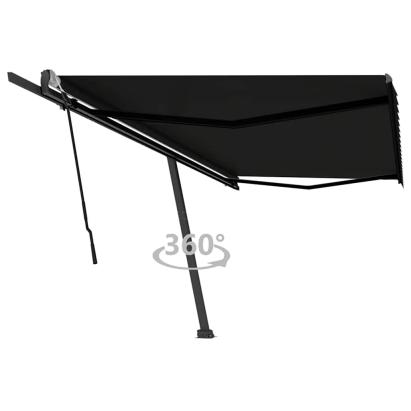Copertină autonomă retractabilă manual, antracit, 500x300 cm GartenMobel Dekor