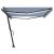 Copertină retractabilă manual cu LED, albastru&alb, 500x300 cm GartenMobel Dekor