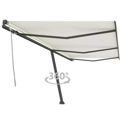 Copertină autonomă retractabilă manual, crem, 600x300 cm GartenMobel Dekor