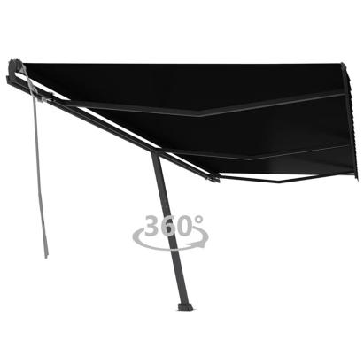 Copertină autonomă retractabilă manual, antracit, 600x300 cm GartenMobel Dekor