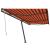 Copertină retractabilă manual, portocaliu/maro, 600x300 cm GartenMobel Dekor