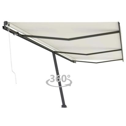 Copertină autonomă retractabilă automat, crem, 600x300 cm GartenMobel Dekor