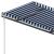 Copertină autonomă retractabilă manual albastru&alb 400x350 cm GartenMobel Dekor