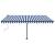 Copertină autonomă retractabilă manual albastru&alb 400x350 cm GartenMobel Dekor