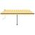 Copertină autonomă retractabilă manual, galben&alb, 400x350 cm GartenMobel Dekor