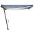 Copertină retractabilă manual cu LED, albastru/alb, 400x350 cm GartenMobel Dekor