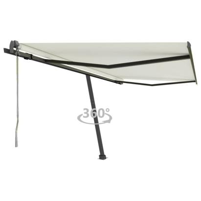 Copertină autonomă retractabilă automat, crem, 400x350 cm GartenMobel Dekor