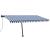 Copertină automată cu senzor vânt&LED, albastru/alb, 400x350 cm GartenMobel Dekor