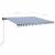 Copertină autonomă retractabilă manual albastru/alb 450x350 cm GartenMobel Dekor