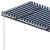 Copertină autonomă retractabilă manual albastru/alb 450x350 cm GartenMobel Dekor