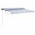 Copertină autonomă retractabilă manual albastru/alb 450x350 cm GartenMobel Dekor