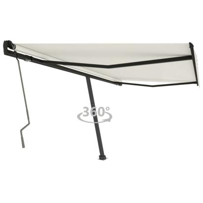 Copertină autonomă retractabilă manual, crem, 450x350 cm GartenMobel Dekor