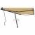 Copertină autonomă retractabilă manual, galben/alb, 450x350 cm GartenMobel Dekor
