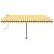 Copertină autonomă retractabilă manual, galben/alb, 450x350 cm GartenMobel Dekor