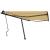 Copertină autonomă retractabilă manual, galben/alb, 450x350 cm GartenMobel Dekor