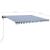 Copertină retractabilă manual cu LED, albastru&alb, 450x350 cm GartenMobel Dekor