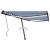Copertină retractabilă manual cu LED, albastru&alb, 450x350 cm GartenMobel Dekor