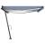 Copertină retractabilă manual cu LED, albastru&alb, 450x350 cm GartenMobel Dekor