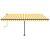 Copertină retractabilă manual cu LED, galben și alb, 450x350 cm GartenMobel Dekor
