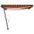 Copertină retractabilă manual, LED, portocaliu/ maro 450x350 cm GartenMobel Dekor