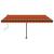 Copertină retractabilă manual, LED, portocaliu/ maro 450x350 cm GartenMobel Dekor