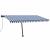 Copertină automată cu LED&senzor vânt, albastru&alb, 450x350 cm GartenMobel Dekor