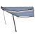 Copertină retractabilă manual cu LED, albastru&alb, 500x350 cm GartenMobel Dekor