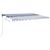 Copertină retractabilă manual cu LED, albastru&alb, 500x350 cm GartenMobel Dekor