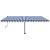 Copertină retractabilă manual cu LED, albastru&alb, 500x350 cm GartenMobel Dekor