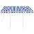 Copertină retractabilă manual cu stâlpi, albastru/alb, 3x2,5 m GartenMobel Dekor
