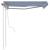 Copertină retractabilă manual cu stâlpi, albastru/alb, 3x2,5 m GartenMobel Dekor