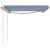 Copertină retractabilă automat, cu stâlpi, albastru&alb, 4x3 m GartenMobel Dekor