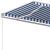 Copertină retractabilă automat, cu stâlpi, albastru&alb, 4x3 m GartenMobel Dekor