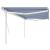 Copertină retractabilă manual, cu LED, albastru și alb, 5x3 m GartenMobel Dekor