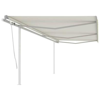 Copertină retractabilă manual cu stâlpi, crem, 6x3 m GartenMobel Dekor