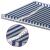 Copertină retractabilă manual cu LED, albastru/alb, 6x3,5 m GartenMobel Dekor